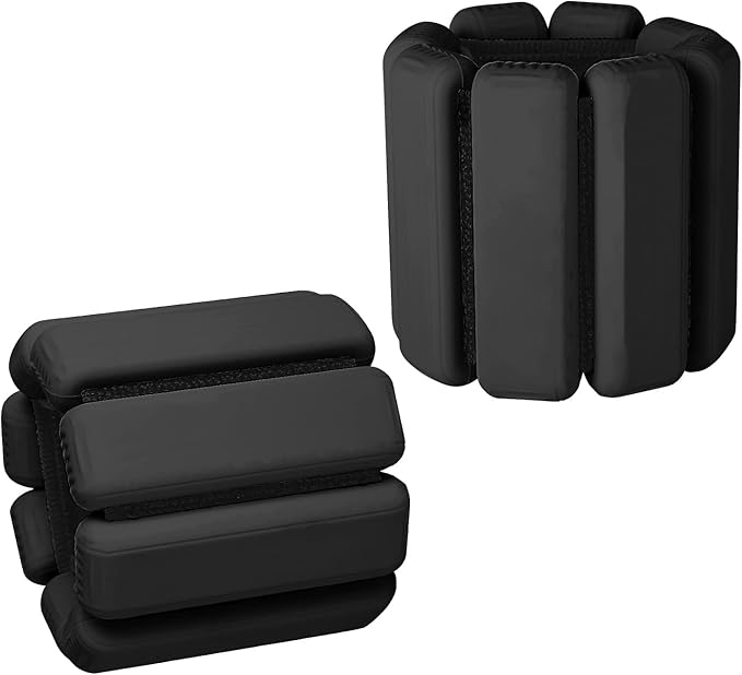 Fitness Wrist Bracelet Equipment Adjustable Ankle Weights Training 1 Pair Black