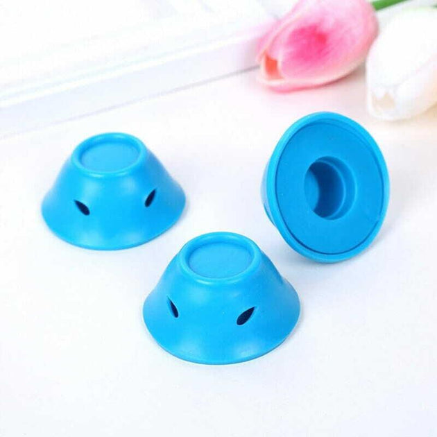 10PCS DIY Magic Silicone Soft Rollers Care Heatless Hair Curlers Clip Blue