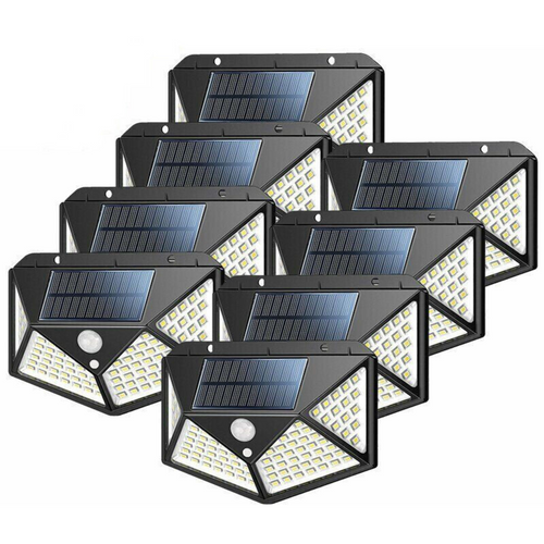 8x Waterproof Sensor Light Outdoor Security Garden 100 LED Solar Power Motion