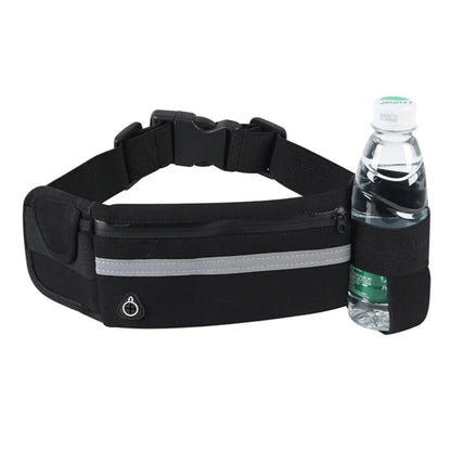Black Waterproof Sports Waist Belt Money Wallet Zip Pouch Pack Running Bum Bag