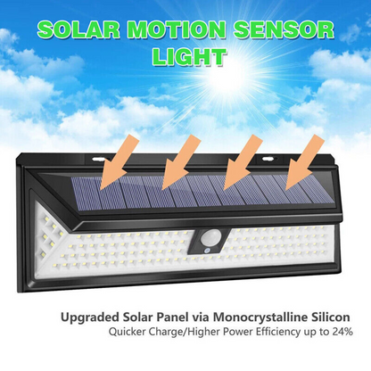 118 LED Garden Security Lamp Floodlight Solar Motion Sensor Light