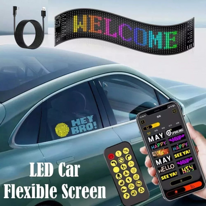 Matrix Panel Screen Scrolling LED Sign Display APP Control Light Shop Car 7x17cm