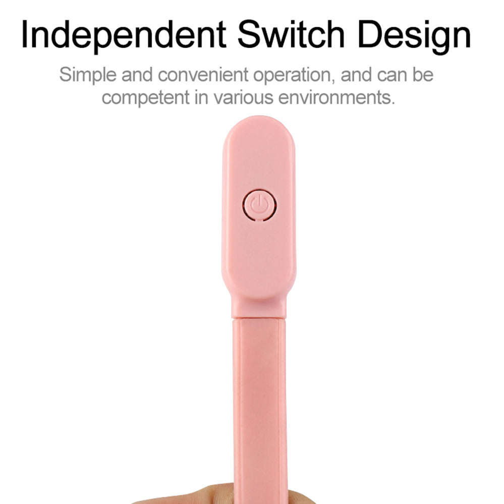 Pink LED Book 3 Modes Light Mini Portable Clip-On Reading Lamp