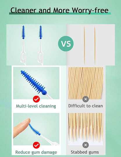 40x Tooth Dental Floss Toothpick Interdental Brush Floss Sticks Cleaning