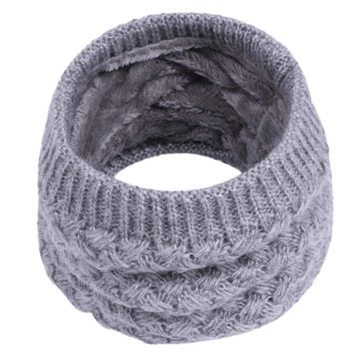 Winter Knitted Scarf Thermal Warm Thicken Chunky Neck Warmer Tube Grey