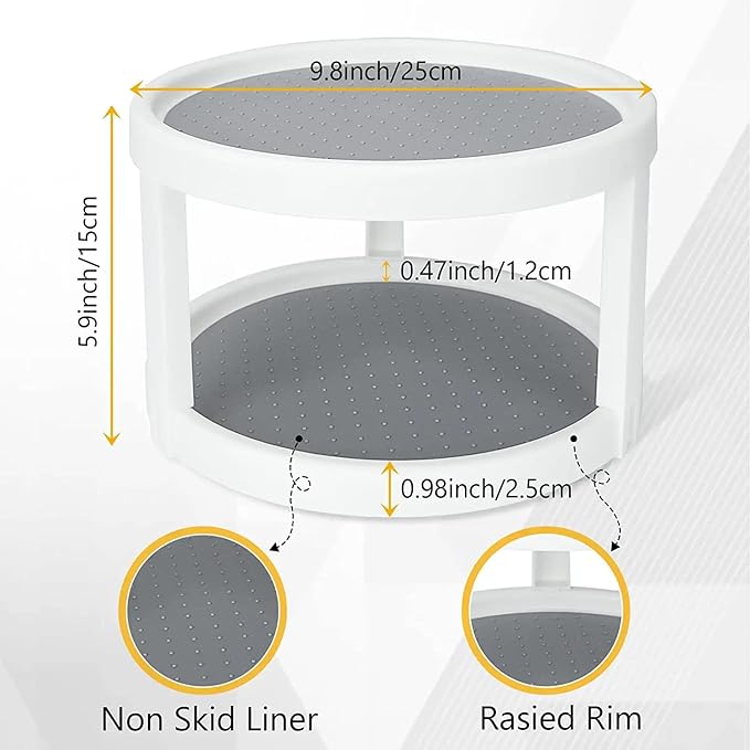 Countertop Organizer Storage Shelf 2 Layer Kitchen Rotating Spice Rack