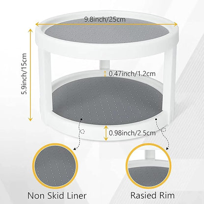 Countertop Organizer Storage Shelf 2 Layer Kitchen Rotating Spice Rack