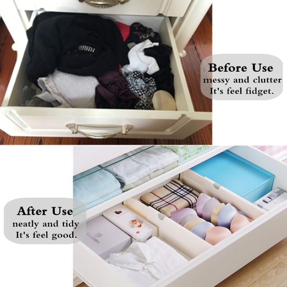 12PCS Bedroom Desk Dresser Adjustable Drawer Divider Partition Board Organizer