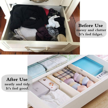 12PCS Bedroom Desk Dresser Adjustable Drawer Divider Partition Board Organizer