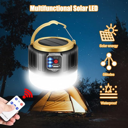 Collapsible Camping Lantern LED Solar Light USB Rechargeable Lamp Outdoor