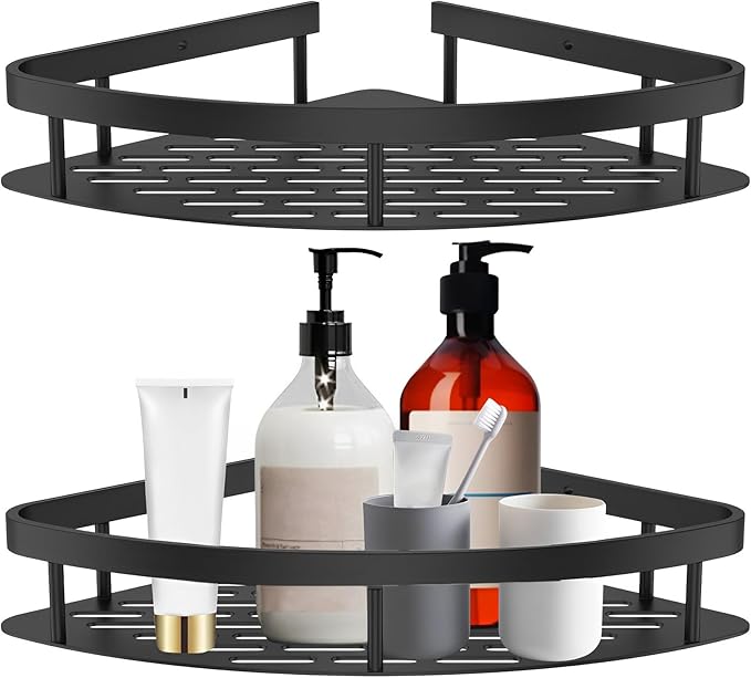 Shelf Rack Shower Caddy Metal Bathroom Shelves Storage Organizer 2PCS