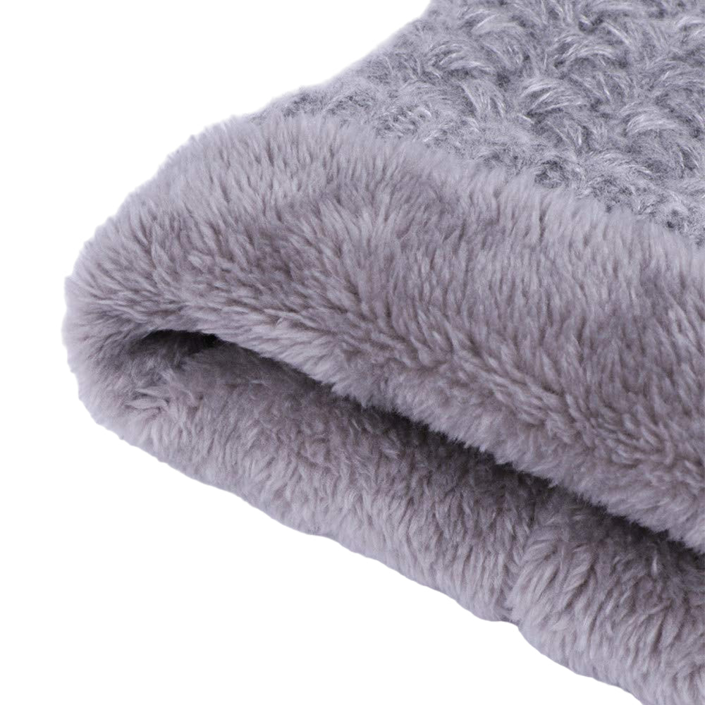 Winter Knitted Scarf Thermal Warm Thicken Chunky Neck Warmer Tube Grey