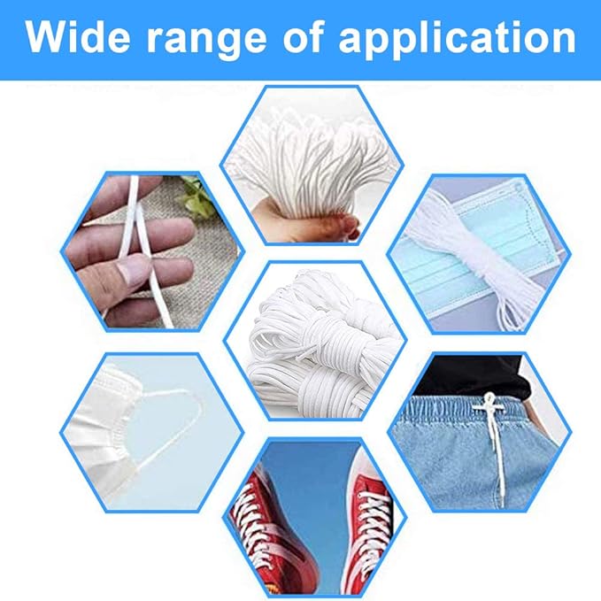 10M Strap Sewing Rope DIY Round Elastic Thin Band Soft Cord Face Mask Craft