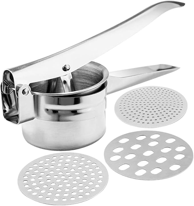 3 Discs Professional Stainless Steel Potato Ricer Masher Vegetable Fruit Press