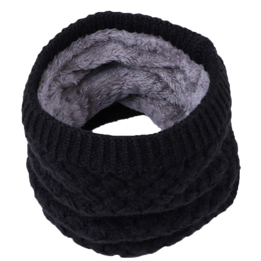 Winter Knitted Scarf Thermal Warm Thicken Chunky Neck Warmer Tube Black