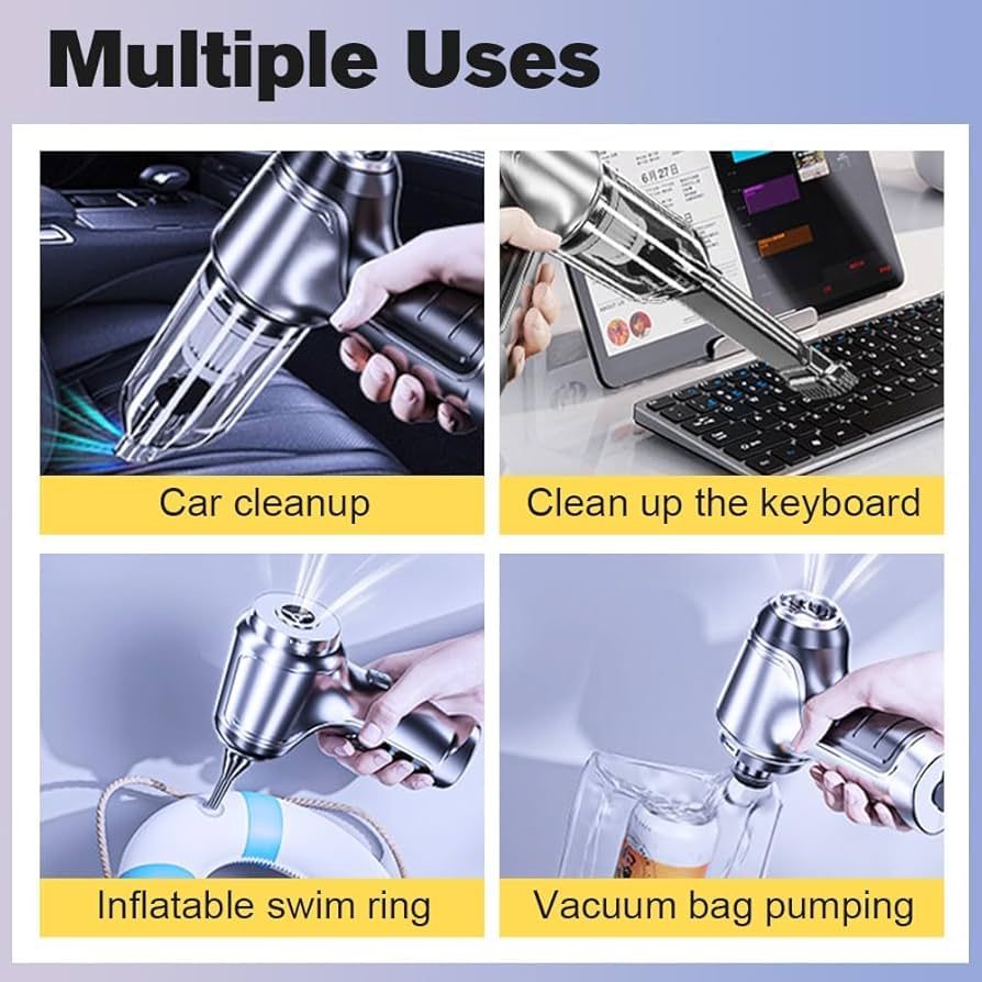 Handheld Wireless Home & Car Vacuum with Dust Blower 95000PA Mini Air Duster