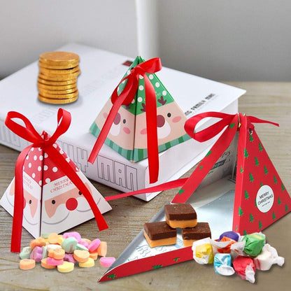 24X Paper Box Gift Party Bag Christmas Candy Box Bag Christmas Tree Gift Box