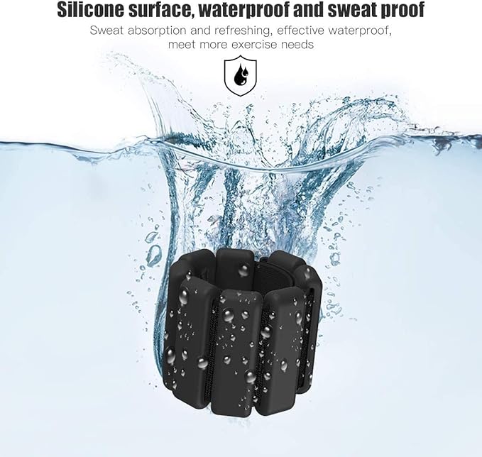 Fitness Wrist Bracelet Equipment Adjustable Ankle Weights Training 1 Pair Black