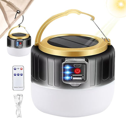 Collapsible Camping Lantern LED Solar Light USB Rechargeable Lamp Outdoor