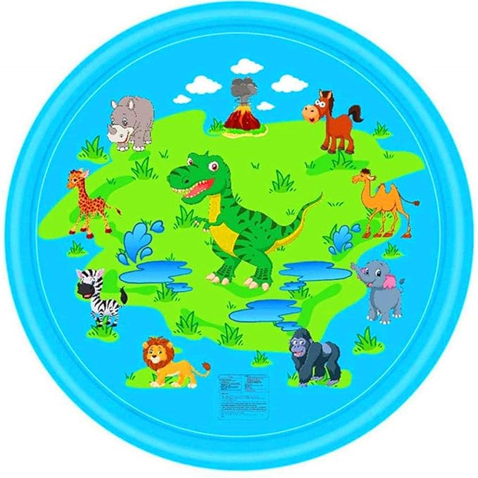 Inflatable Spray Pool Toy Kids Splash Sprinkler Water Play Pad Mat Dinosaur
