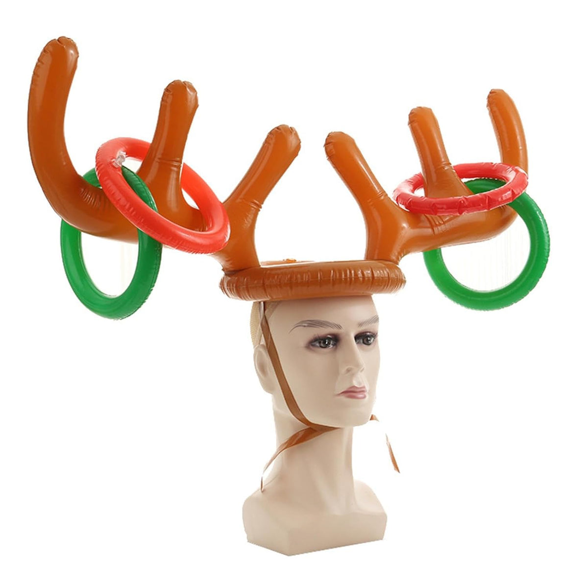 Moose Inflatable Toss Holiday Toys Antler Reindeer Hat Christmas Party Game Ring