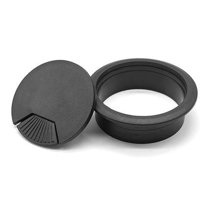 12PCS Surface Port Wire Hole Cover Computer Desk Table Grommet Cable Black