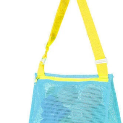 Toy Shell Storage Net Swimming Zipper Pouch Kids Beach Mesh Collect Bag Blue