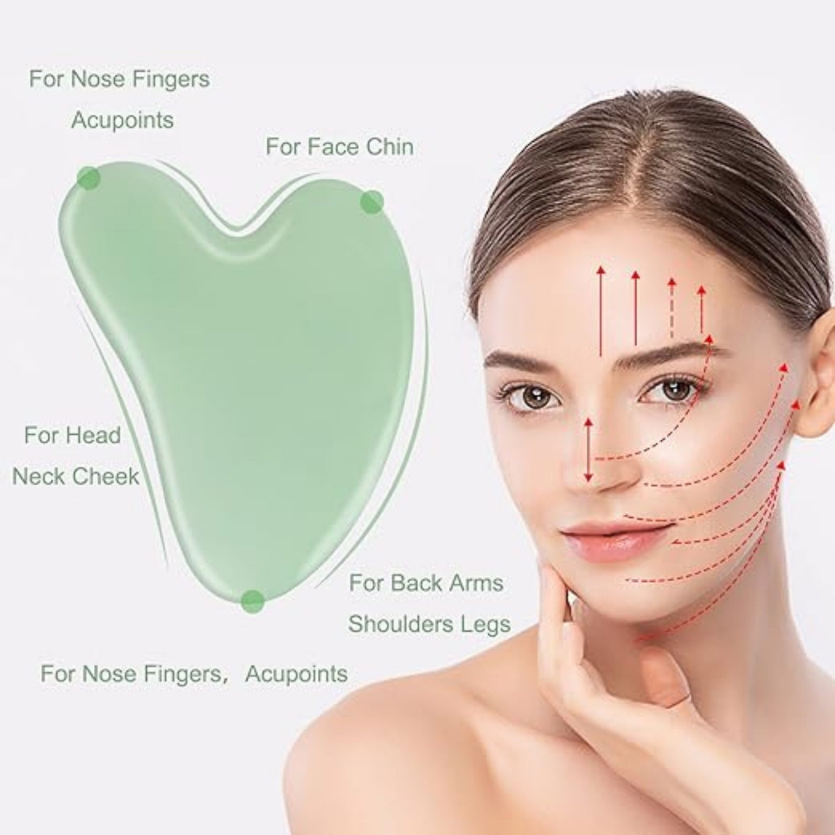 Natural Jade Gua Sha Board Massager Tool For Facial and Body Care
