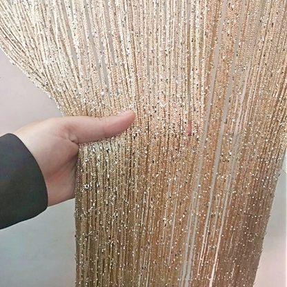 Tassel Decoration String Curtain Panels Fly Screen Room Divider Champagne