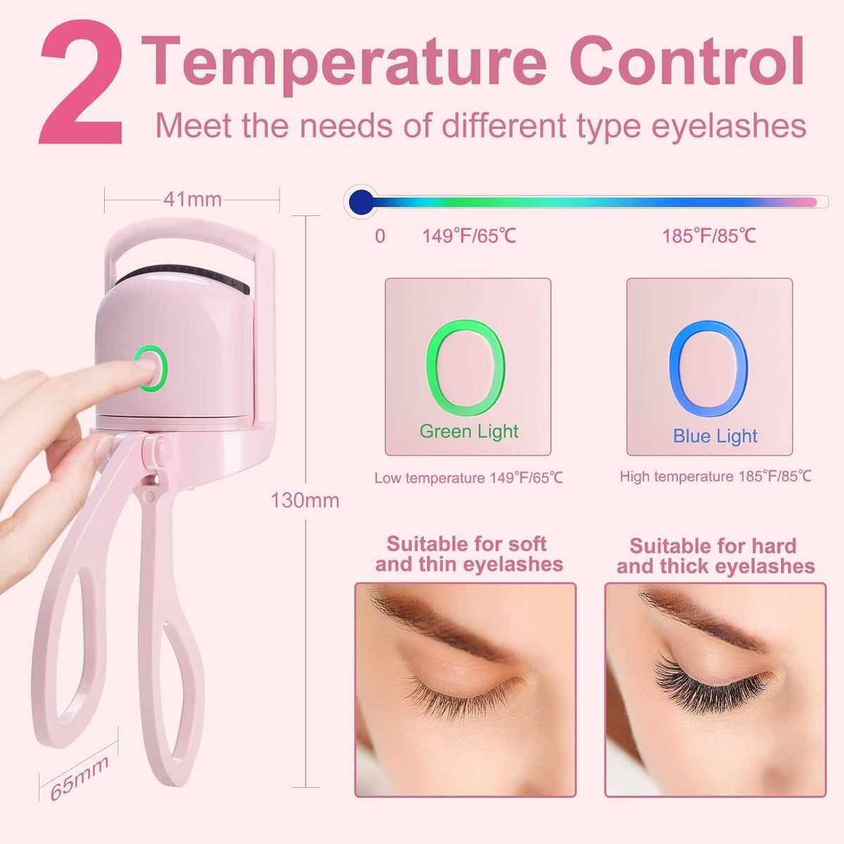 Double Eyelash Curler Type-C Rechargeable Electric Heated Curling Eyelash Tool