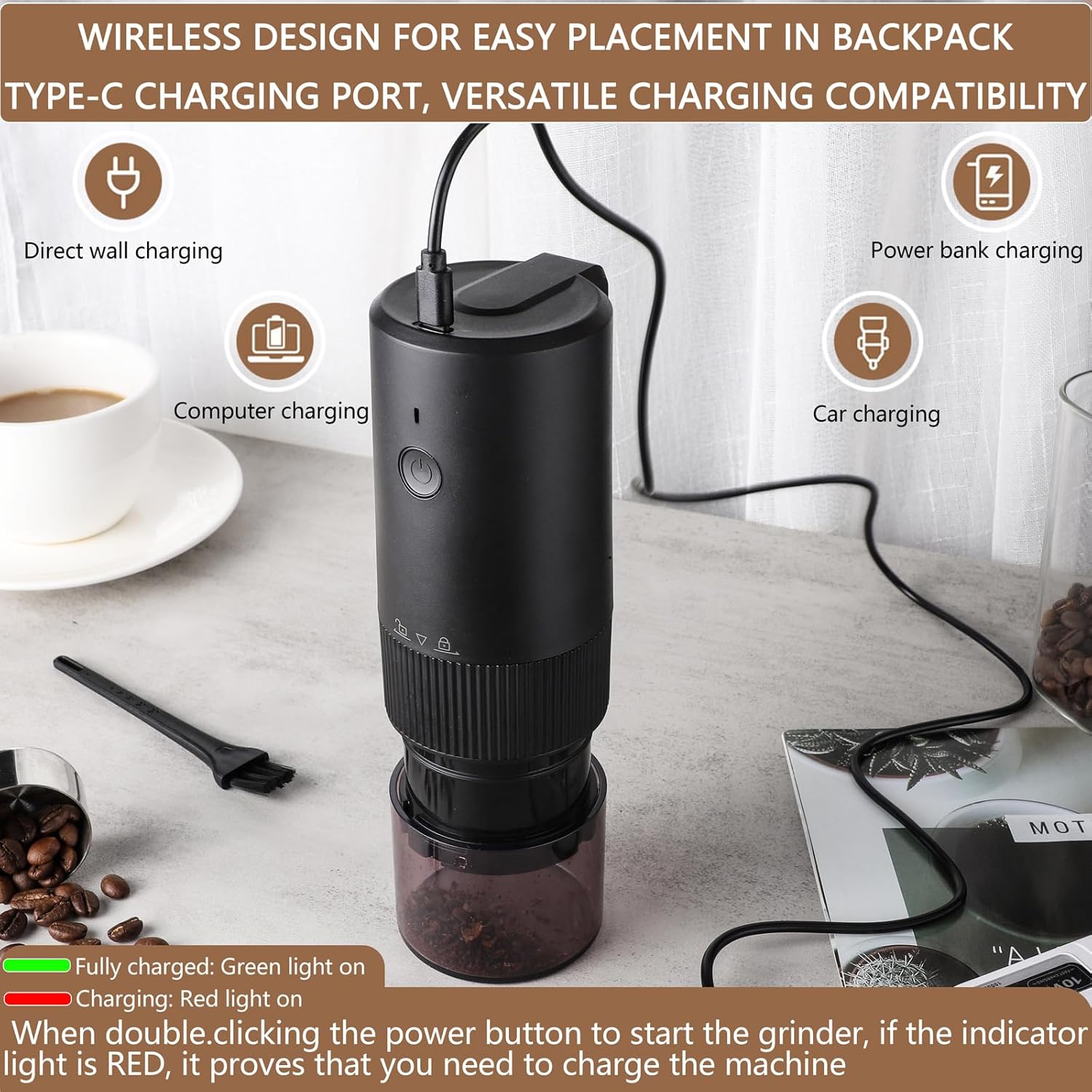 USB Grinding Milling Blender Machine Bean Nut Spice Herb Electric Coffee Grinder