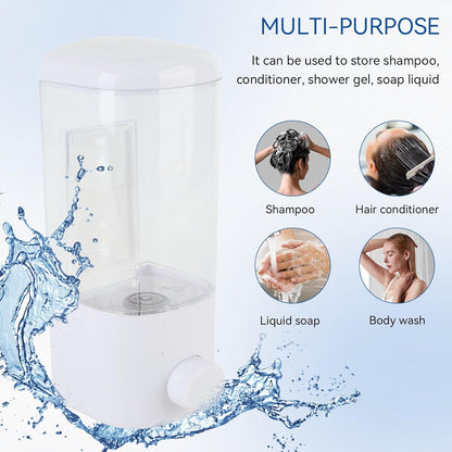 500ml Manual Shower Liquid Container Wall Mount Soap Hand Wash Shampoo Dispenser