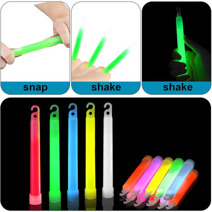 50x Party Rave Light Disco Glow in Dark 6 Inch Mixed Glow Sticks Lanyard Bulk