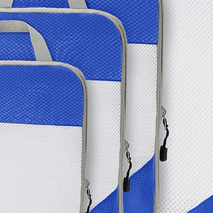 6Pcs Expandable Storage Travel Luggage Bags Compression Packing Cubes Blue
