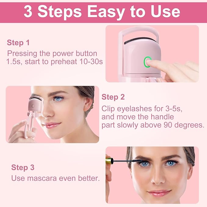 Double Eyelash Curler Type-C Rechargeable Electric Heated Curling Eyelash Tool
