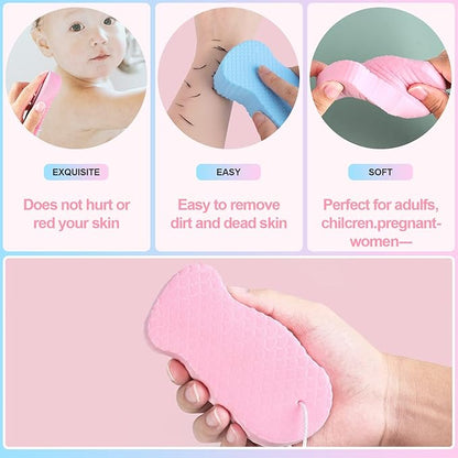 Super Soft Exfoliating Bath Sponge Ultra Soft Bath Body Shower Sponge Pink