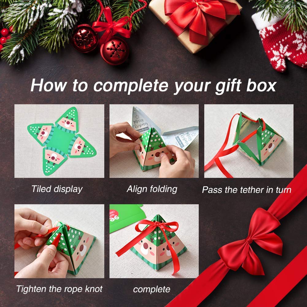 24X Paper Box Gift Party Bag Christmas Candy Box Bag Christmas Tree Gift Box