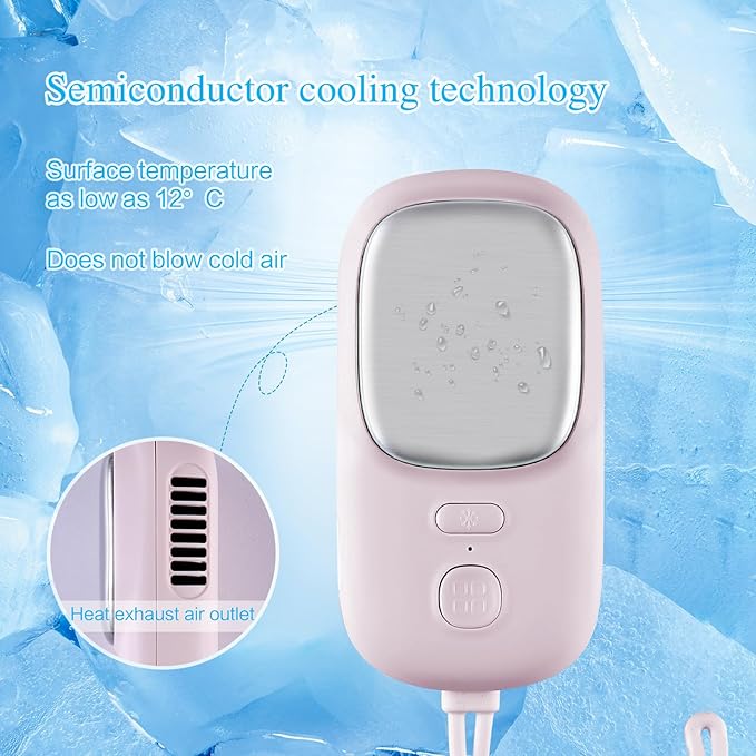Personal Cooling Relief Ice Muscle Repair Calming Compress Neck Fan Pink