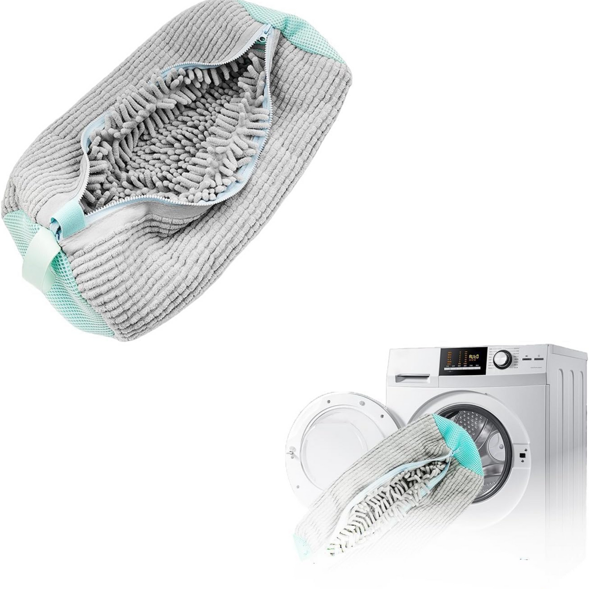 Reusable Shoe Protection for Washing Machine 2pcs Shoes Laundry Bag Grey