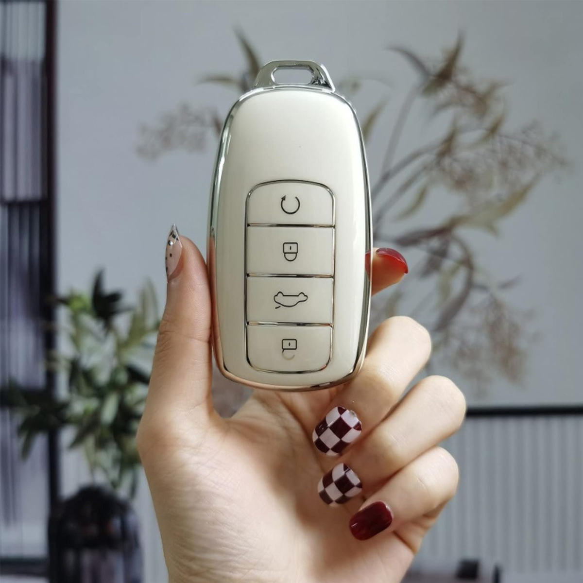 Chery Omoda 5 Tiggo Car Remote Key Cover 4 Button TPU Fob Case White
