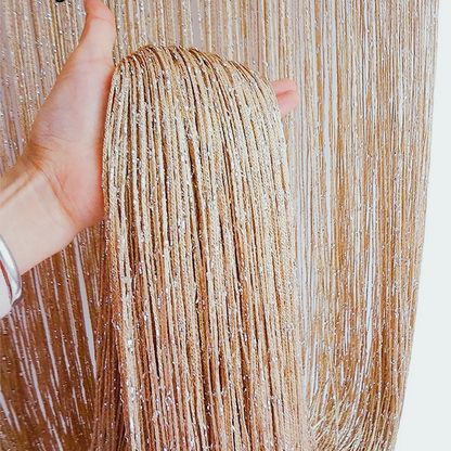 Tassel Decoration String Curtain Panels Fly Screen Room Divider Champagne