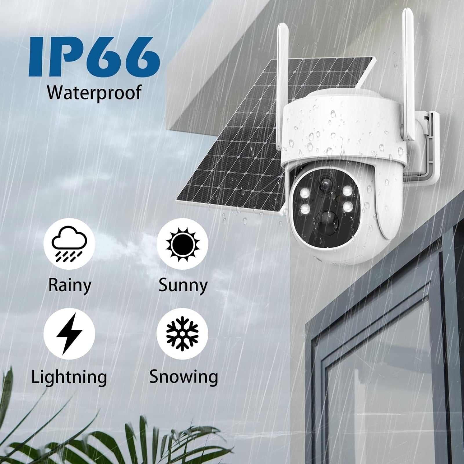 Outdoor Wireless Solar WiFi CCTV Camera Battery Powered PTZ Security IP Camera