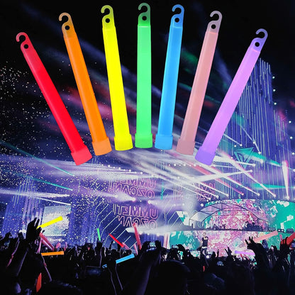 50x Party Rave Light Disco Glow in Dark 6 Inch Mixed Glow Sticks Lanyard Bulk