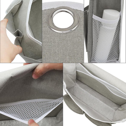 Pouch Book Holder Phone Pocket Home Organiser Wall Hanging Storage Bag Hook Grey
