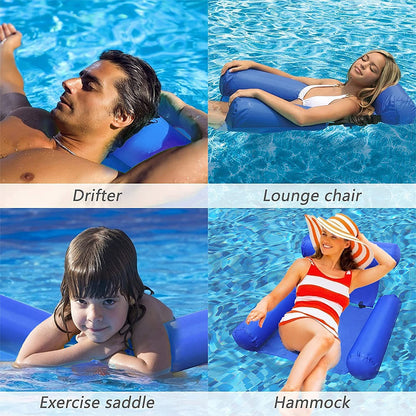 Pool Lounge Bed Sea Beach Swim Chair Inflatable Floating Water Hammock Float