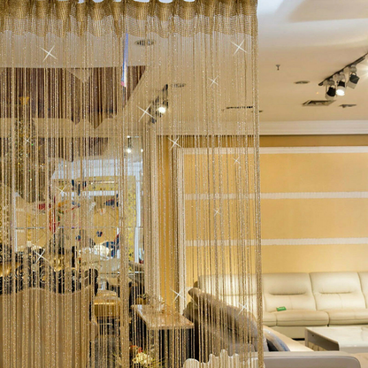 Tassel Decoration String Curtain Panels Fly Screen Room Divider Champagne
