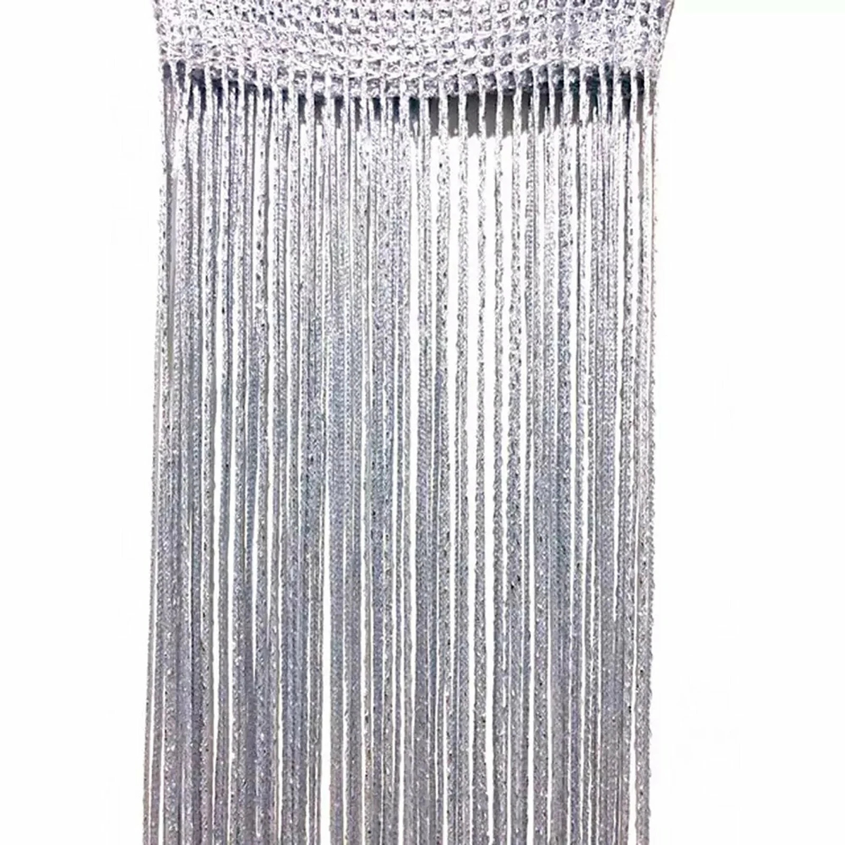 Tassel Decoration String Curtain Fly Screen Room Divider Silver-Grey