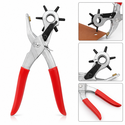Leather Belt Eyelet Hole Punch 2-4.5mm Revolving Puncher Plier Craft Tool