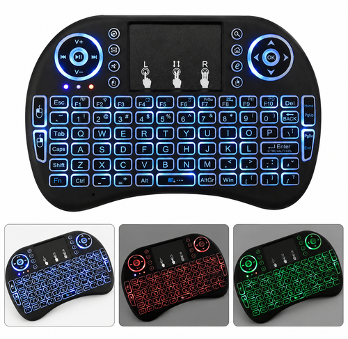 2.4GHz Mini Wireless Keyboard Mouse Backlight Rechargeable USB Control Set