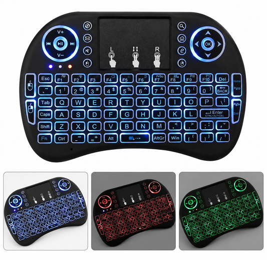 2.4GHz Mini Wireless Keyboard Mouse Backlight Rechargeable USB Control Set